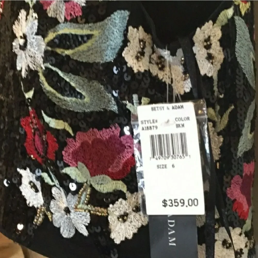2 pieces floral Embroidered top sequin mermaid - Picture 4 of 7